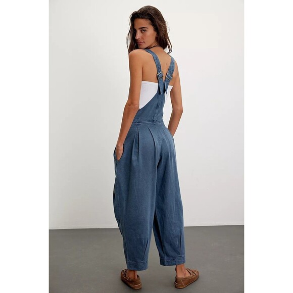 Free People We The Free Felix Tapered Overalls Jumpsuit Pinafore M 286056 - Picture 2 of 7